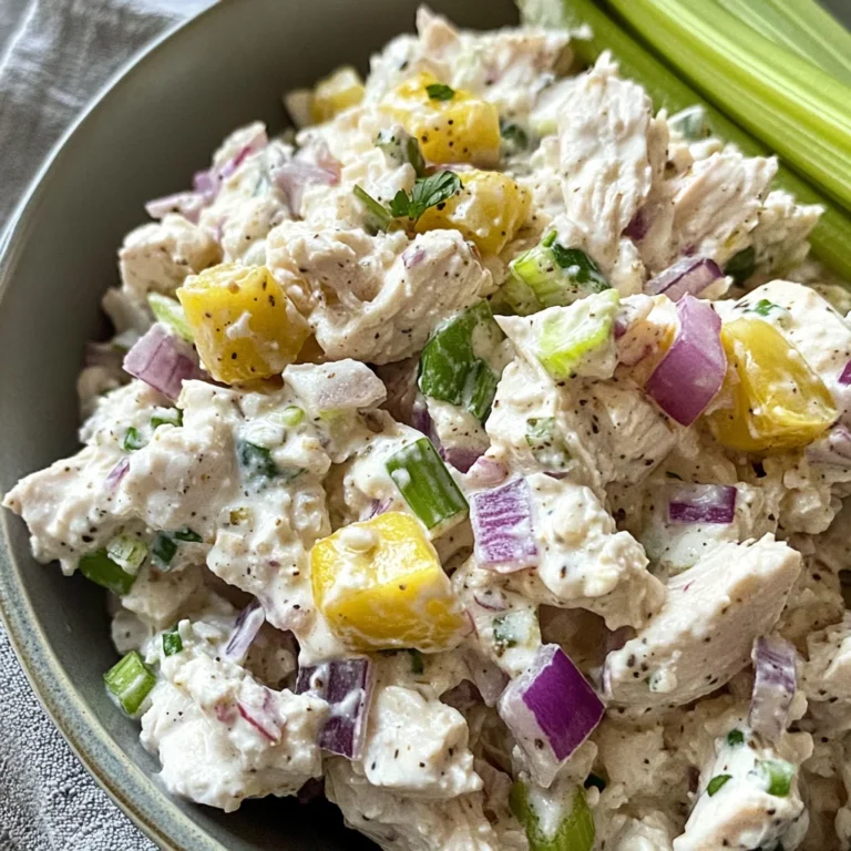 Cottage Cheese Chicken Salad with Banana Peppers