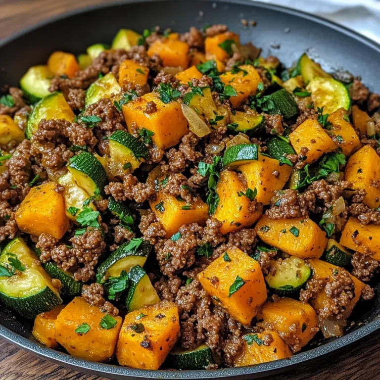 Ground Beef Zucchini Sweet Potato Skillet
