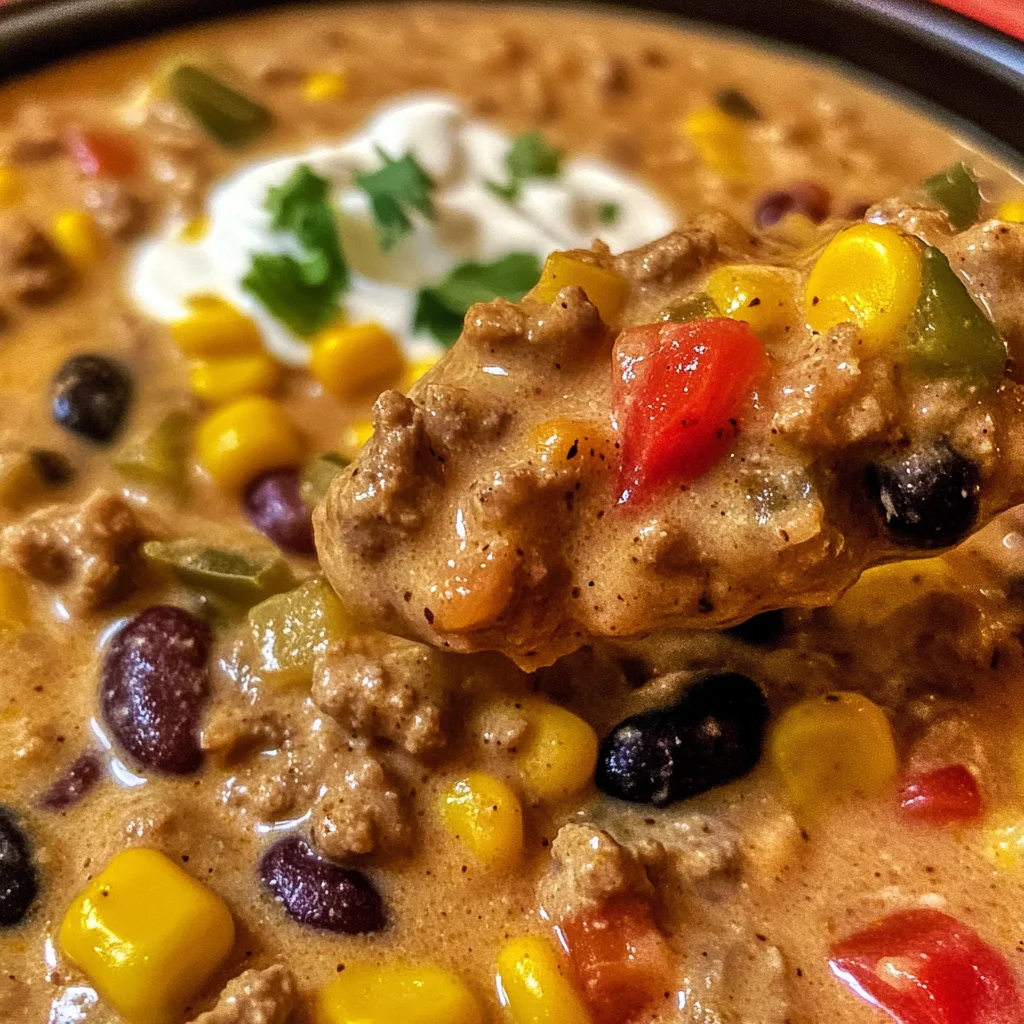 High Protein Creamy Taco Soup