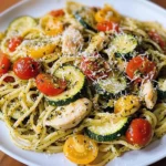 Parmesan Zucchini Tomato Chicken Spaghetti