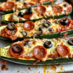 Pizza Stuffed Zucchini Boats