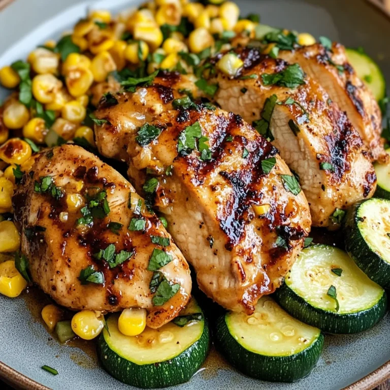 Savory Garlic Butter Chicken with Fresh Zucchini and Sweet Corn