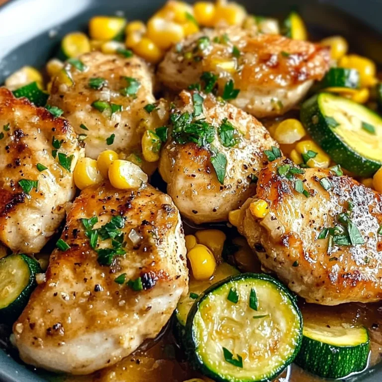 Savory Garlic Butter Chicken with Fresh Zucchini and Sweet Corn