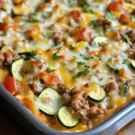 Savory Ground Turkey Zucchini Casserole