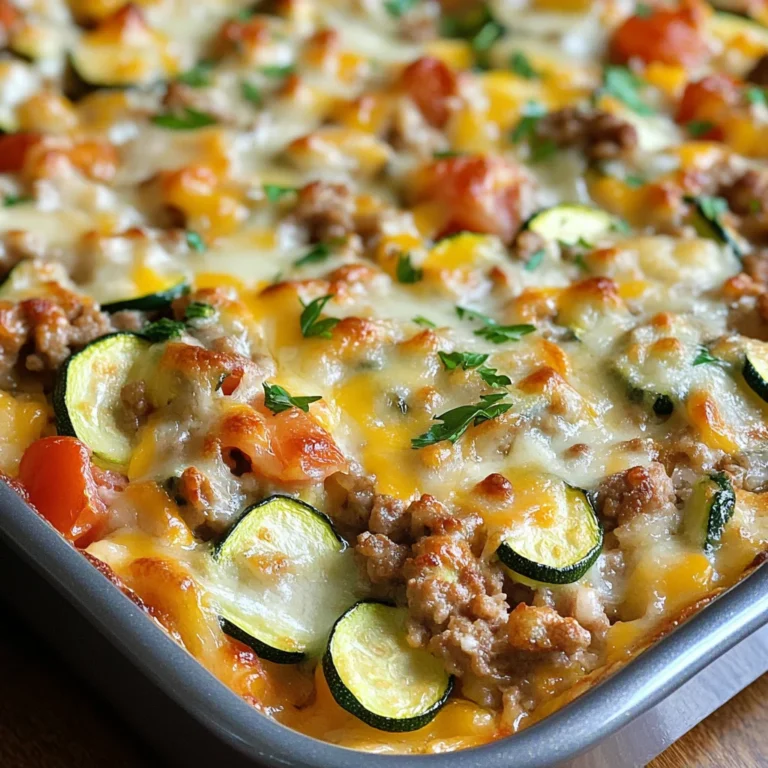 Savory Ground Turkey Zucchini Casserole