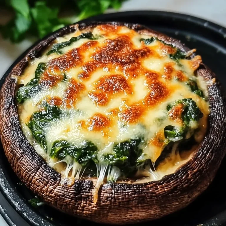 Spinach and Cheese Stuffed Portobello Mushroom