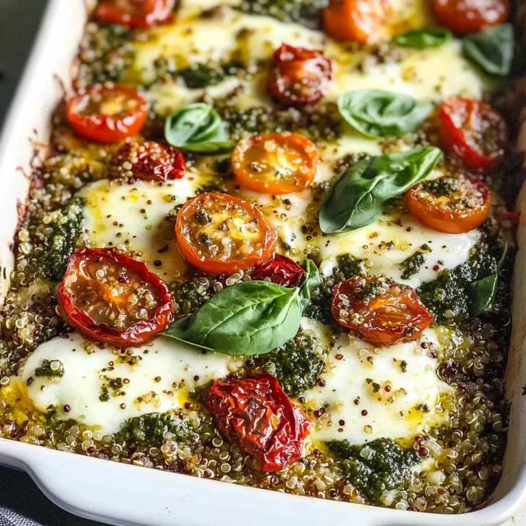 Vegetarian Quinoa Pesto Bake (Dump & Bake Recipe)