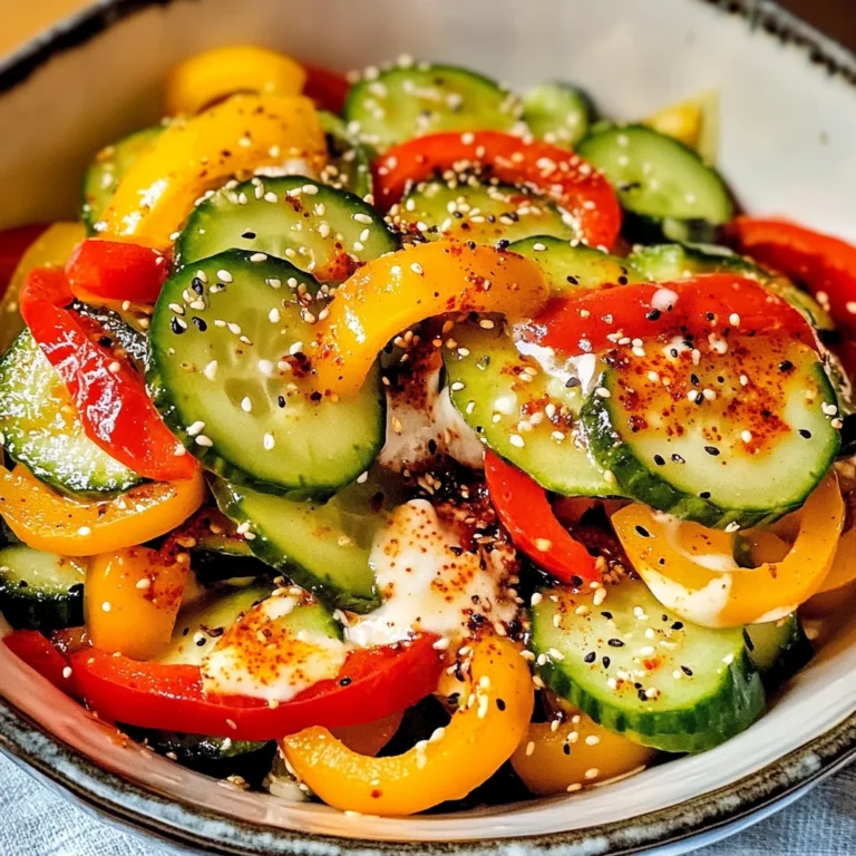 Viral TikTok Cucumber & Bell Pepper Salad