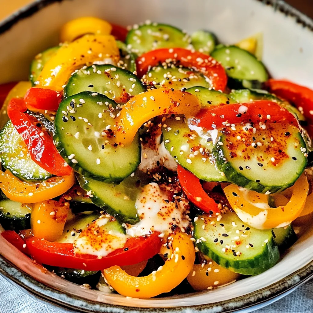 Viral TikTok Cucumber & Bell Pepper Salad
