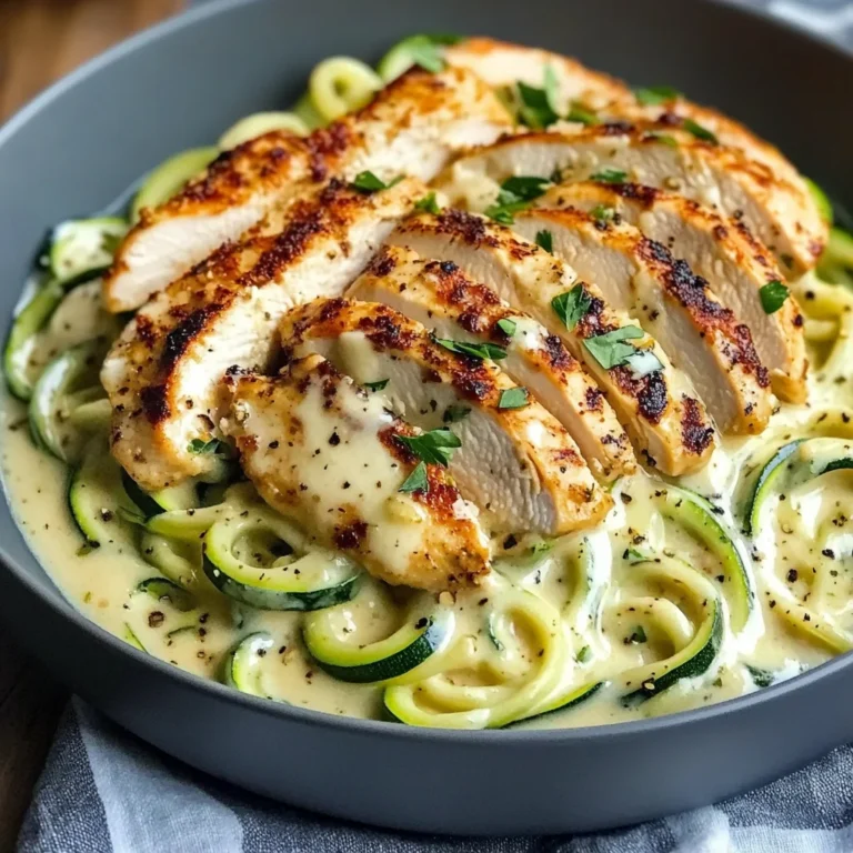 Zucchini Noodle Chicken Alfredo
