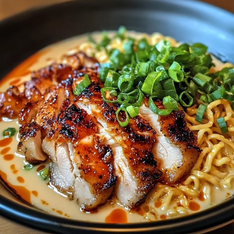 Fiery Chicken Ramen with Creamy Garlic Sauce