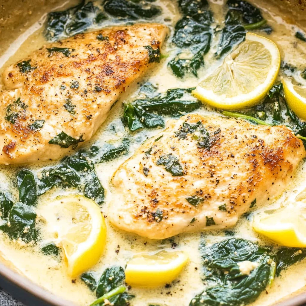 Lemon Parmesan Spinach Chicken