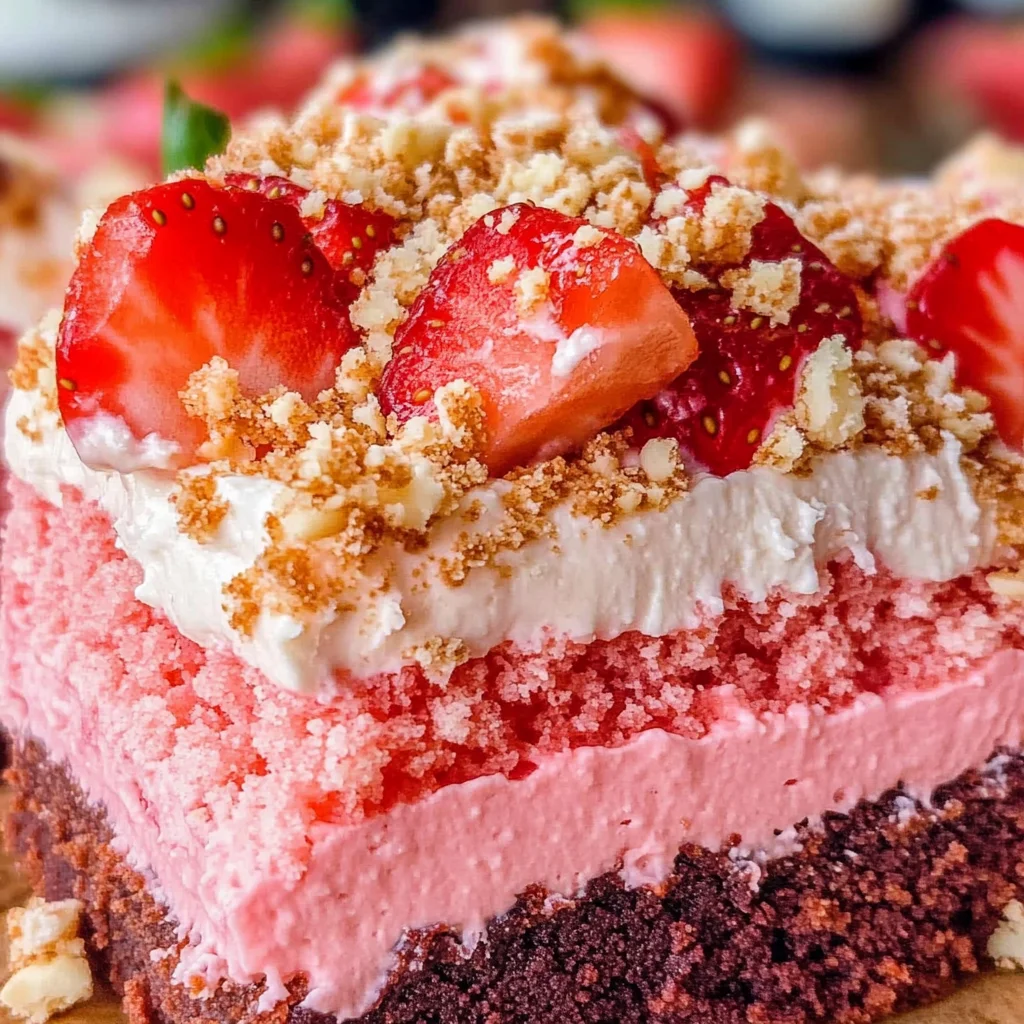 Strawberry Crunch Brownies