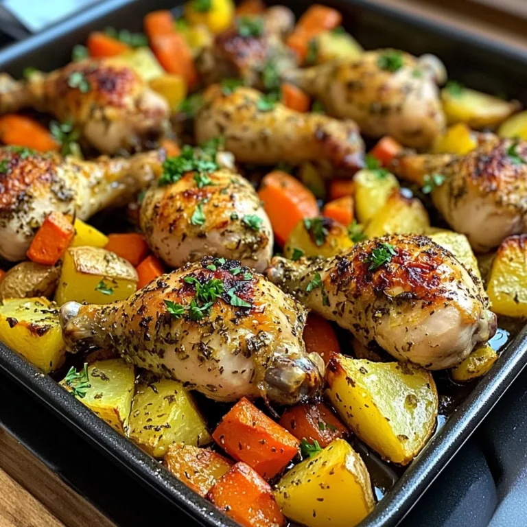 Garlic Herb Chicken Drumsticks with Roasted Veggies