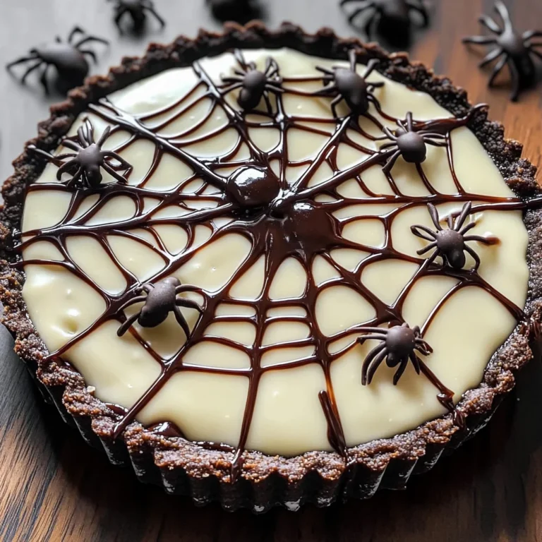 Halloween Chocolate Spiderweb Tart