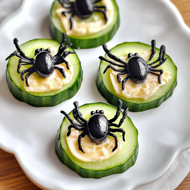 Keto Spider Cucumber Appetizer Bites
