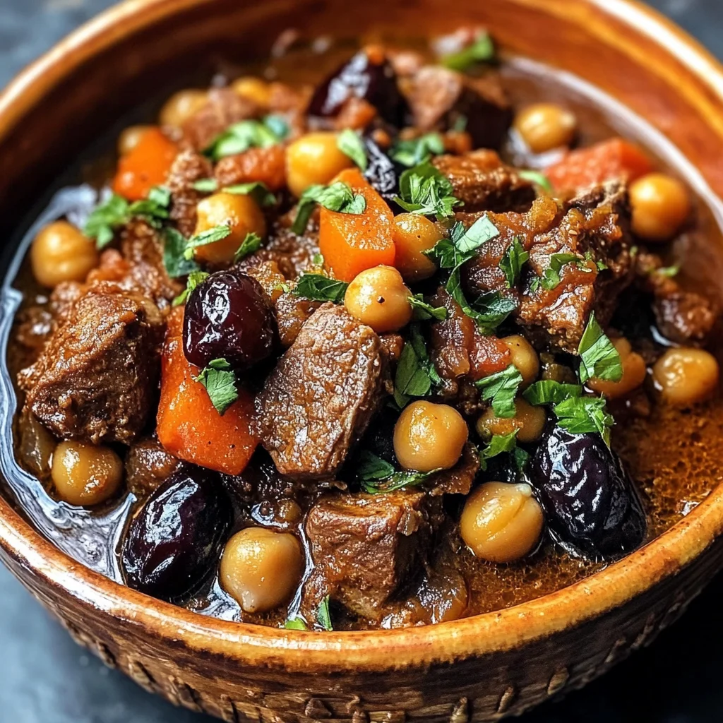 Moroccan Lamb Tagine with Prunes, Chickpeas & Warm Spices