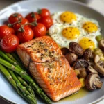 Nourishing Pan-Seared Salmon with Asparagus and Scrambled Eggs Recipe