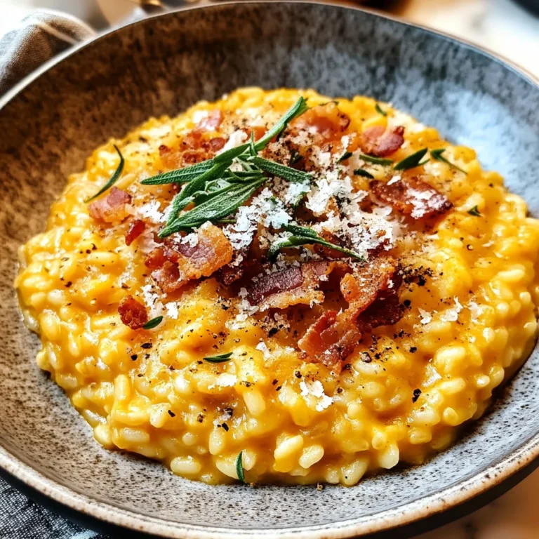 Pumpkin Risotto with Turkey Bacon & Parmesan