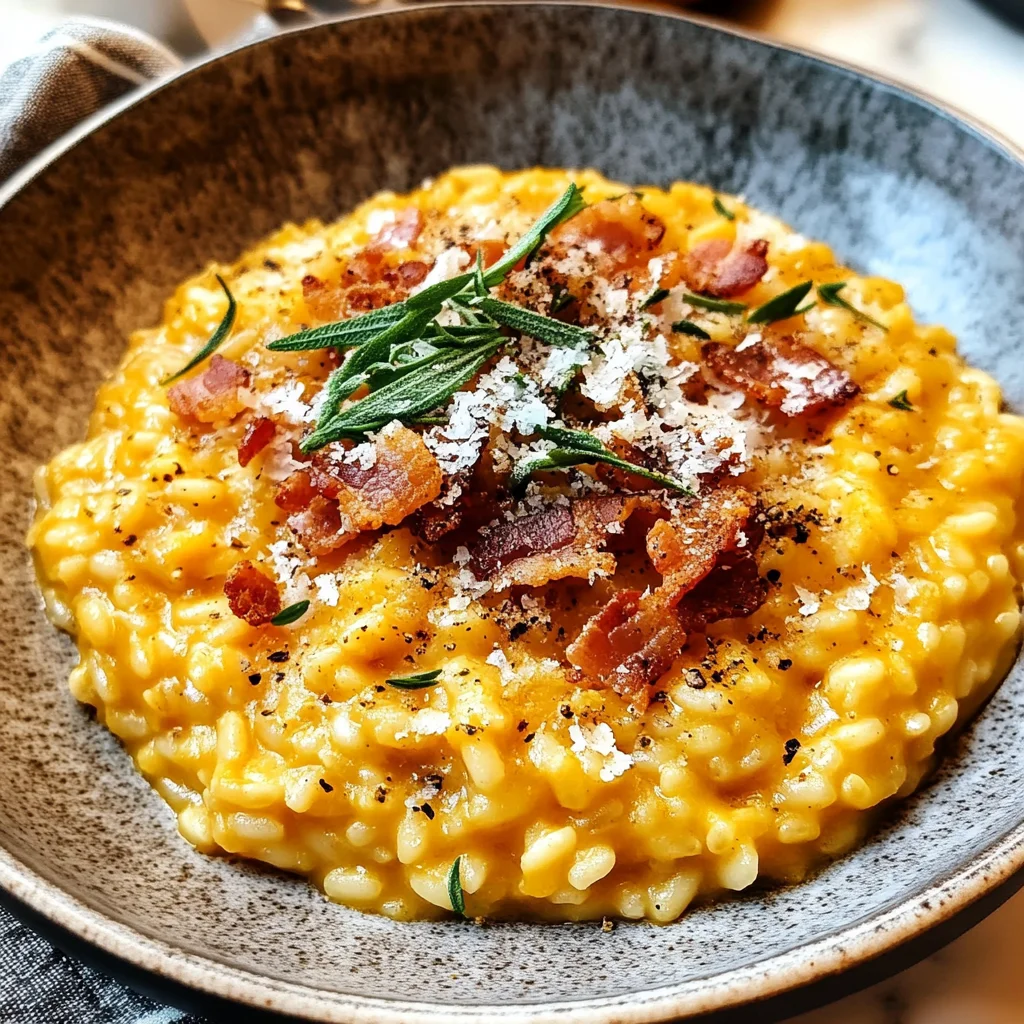 Pumpkin Risotto with Turkey Bacon & Parmesan
