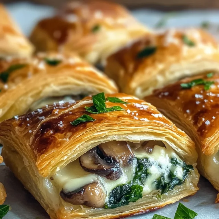 Creamy Mushroom & Spinach Stuffed Pastry Bites