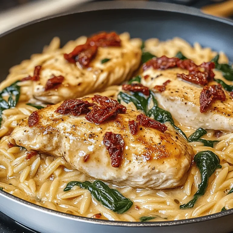 Creamy Tuscan Chicken with Orzo
