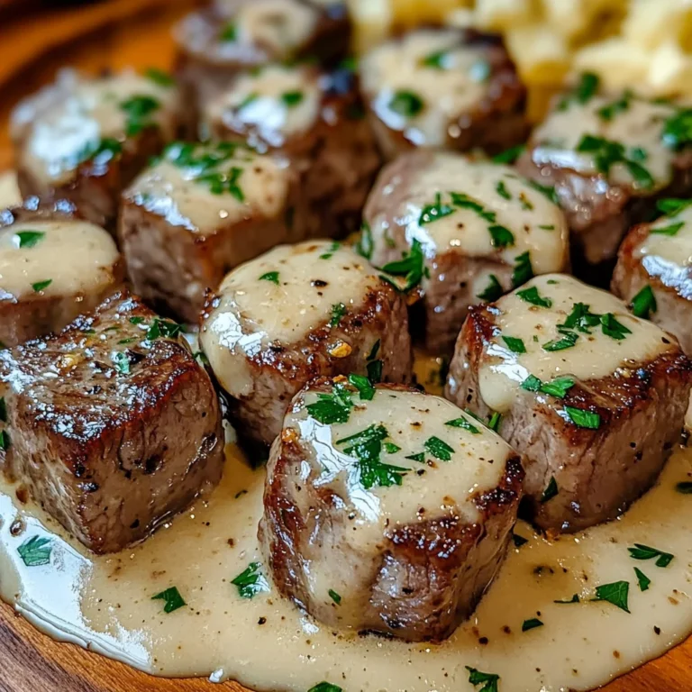 Garlic Butter Steak Bites with a Rich Parmesan Cream Sauce