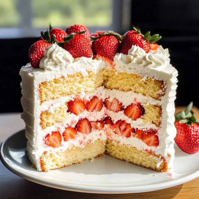 Moist Strawberry Shortcake Cake with Whipped Cream Frosting