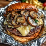 Mushroom and Swiss Burger Foil Packets