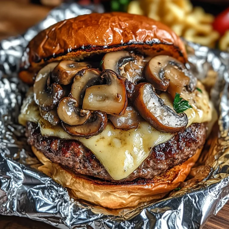 Mushroom and Swiss Burger Foil Packets