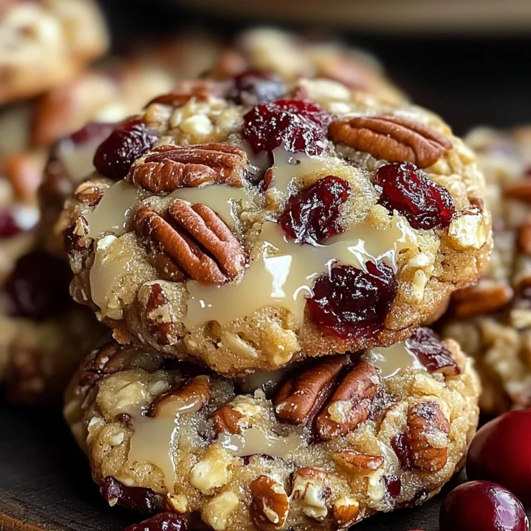 No-Bake Cranberry Pecan Praline Cookies
