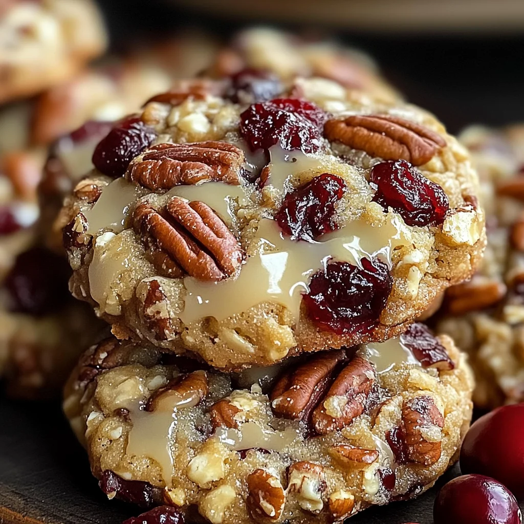 No-Bake Cranberry Pecan Praline Cookies