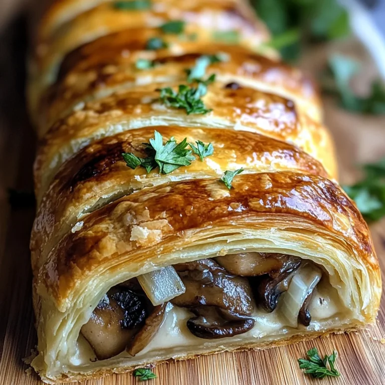 Savory Mushroom & Gruyère Puff Pastry Braid
