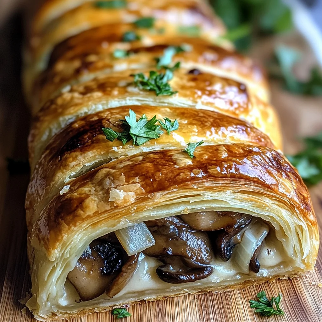 Savory Mushroom & Gruyère Puff Pastry Braid